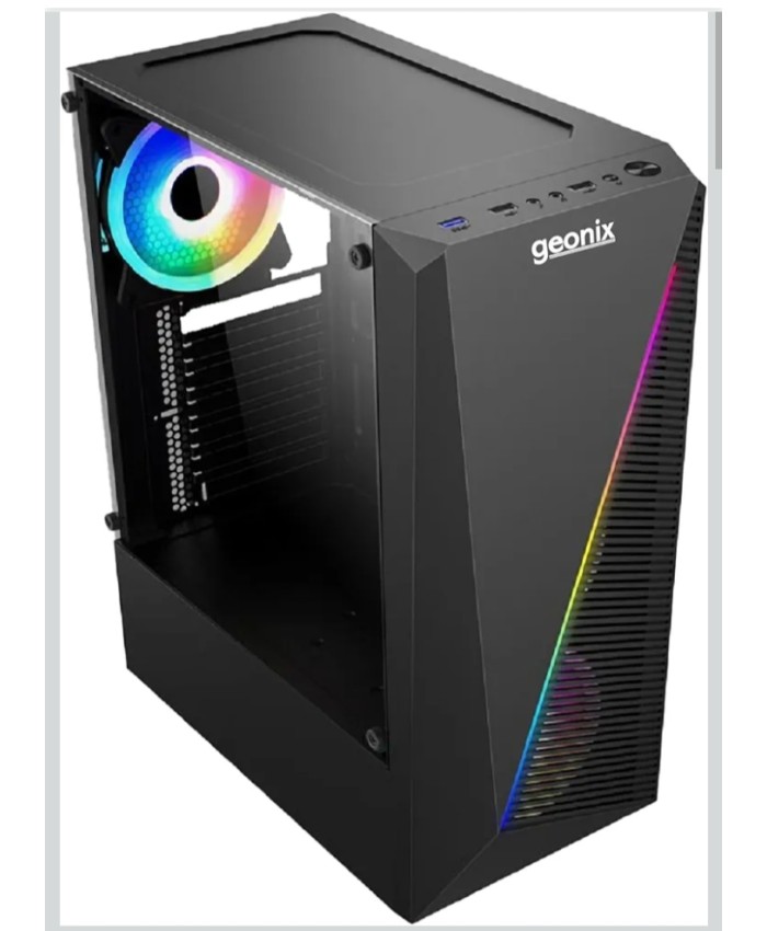 GEONIX GAMING CABINET BLACK X10 BLACK RGB FAN