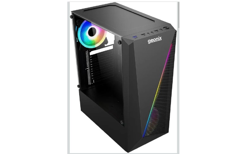 GEONIX GAMING CABINET BLACK X10 BLACK RGB FAN