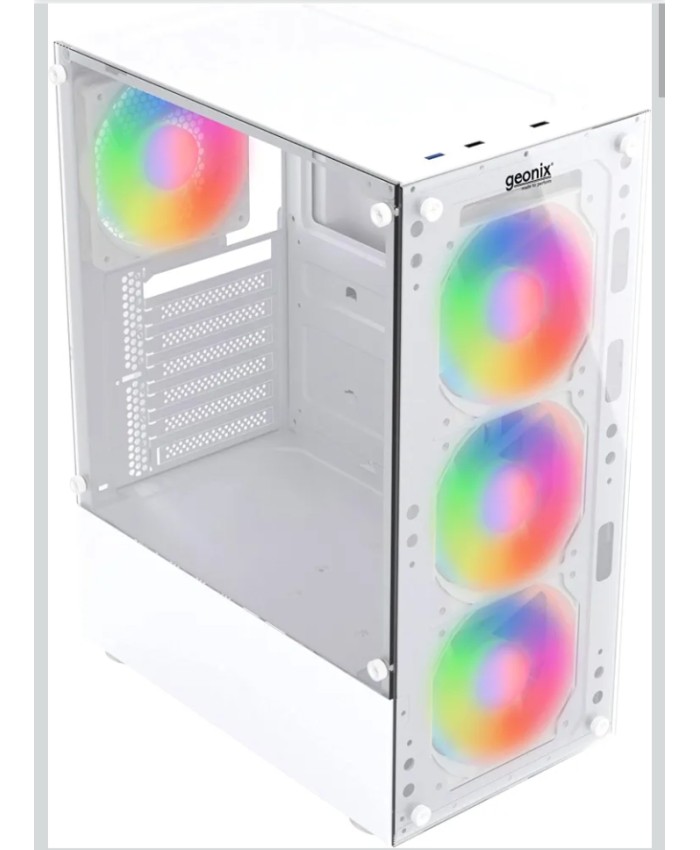GEONIX GAMING CABINET BLACK TORII X20 4RGB FAN WHITE