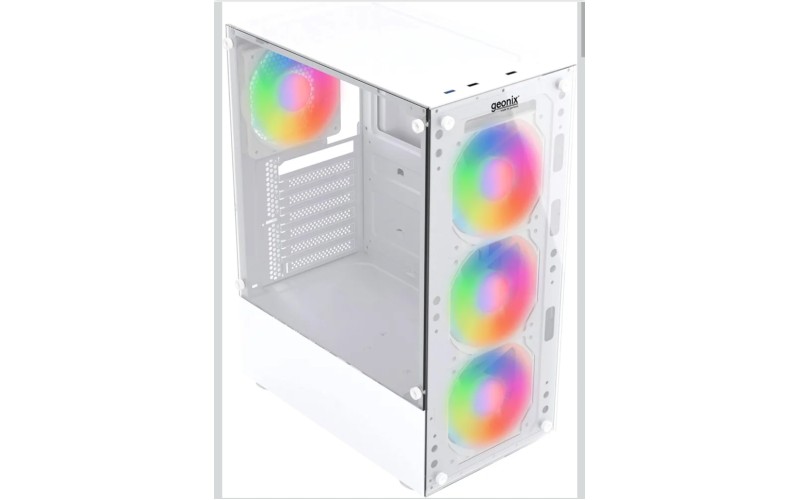 GEONIX GAMING CABINET BLACK TORII X20 4RGB FAN WHITE
