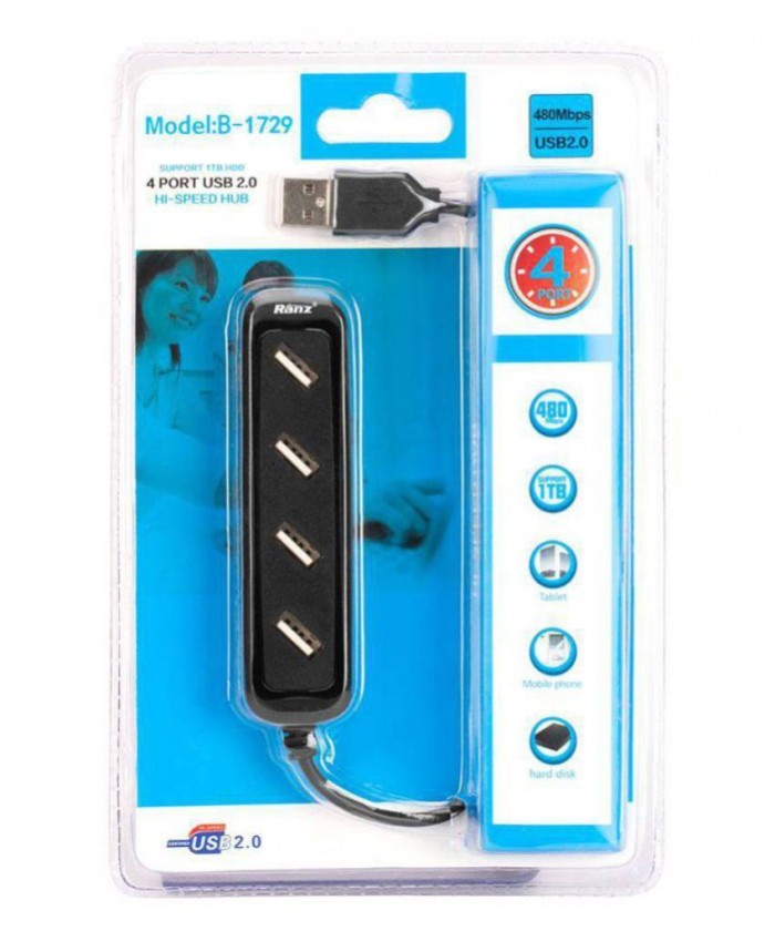 RANZ USB HUB 4 PORT 1729 2.0