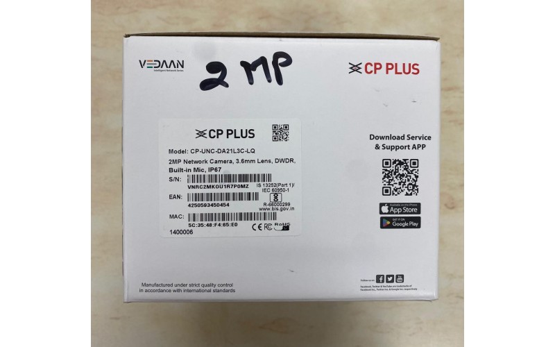 CP PLUS 2MP IP DOME CAMERA UNC DA21L3B-LQ