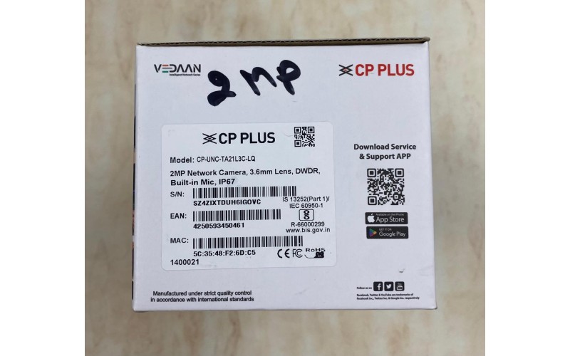 CP PLUS 2MP IP BULLET CAMERA UNC-TA21L3C-LQ