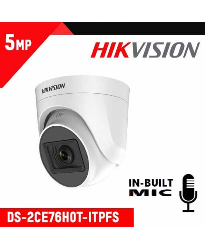 HIKVISION DOME 5MP WDR (76H0T ITPFS) 3.6MM BUILT IN MIC