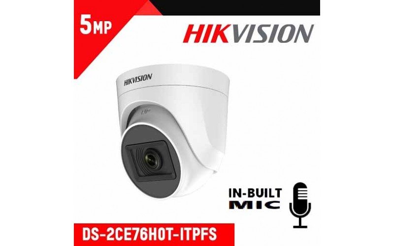 HIKVISION DOME 5MP WDR (76H0T ITPFS) 3.6MM BUILT IN MIC