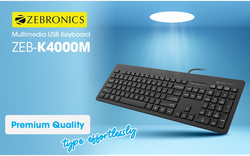 ZEBRONICS MULTIMEDIA USB WIRED KEYBOARD K4000M