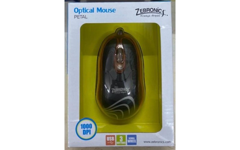ZEBRONICS MOUSE OPTICAL USB PETAL