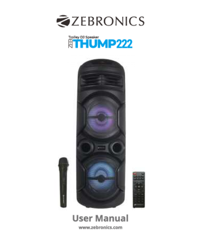 ZEBRONICS COMPUTER MM SPEAKER DJ TROLLY THUMP 222