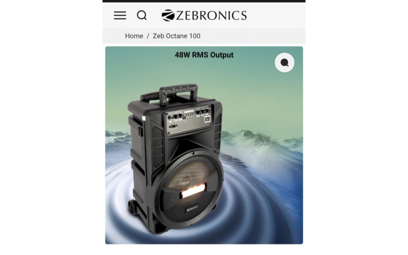 ZEBRONICS COMPUTER MM SPEAKER TROLLY OCTANE 100  48WT