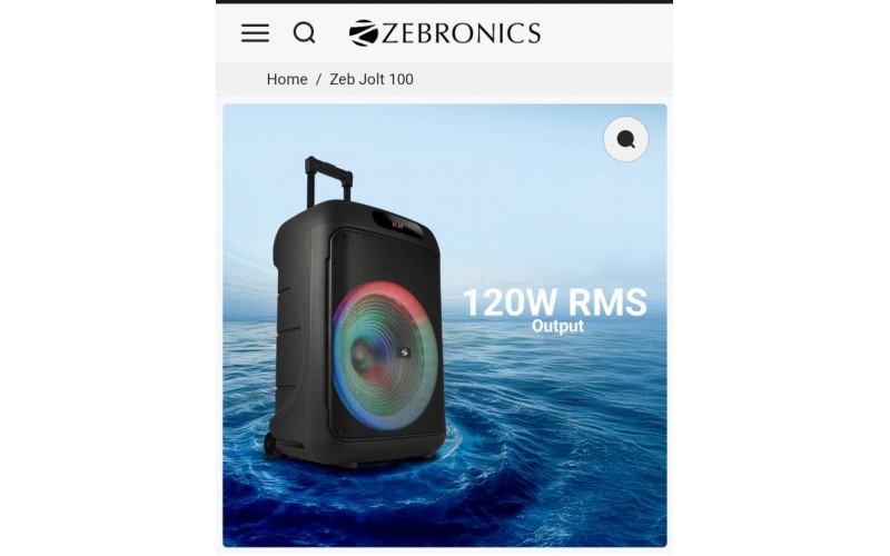 ZEBRONICS COMPUTER MM SPEAKER TROLLY JOLT100 120WT