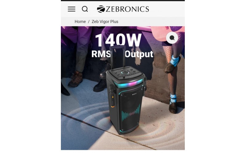 ZEBRONICS COMPUTER MM SPEAKER TROLLY VIGOR PLUS 140WT