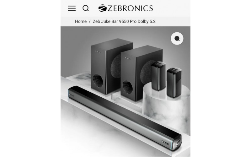 ZEB COMPUTER MM SPEAKER SOUNDBAR JUKE BAR 9550 PRO DOLBY 5.2 725WATT