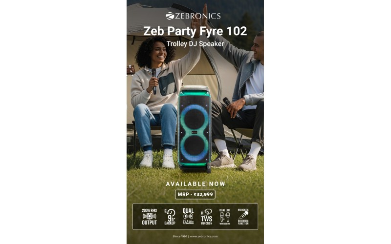 ZEBRONICS SPEAKER TROLLY DJ PARTY FYRE 102