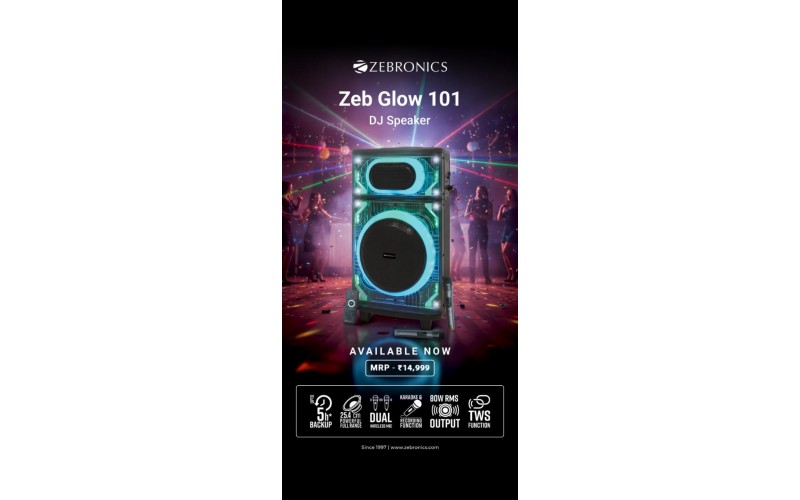 ZEBRONICS SPEAKER TROLLY DJ GLOY 101