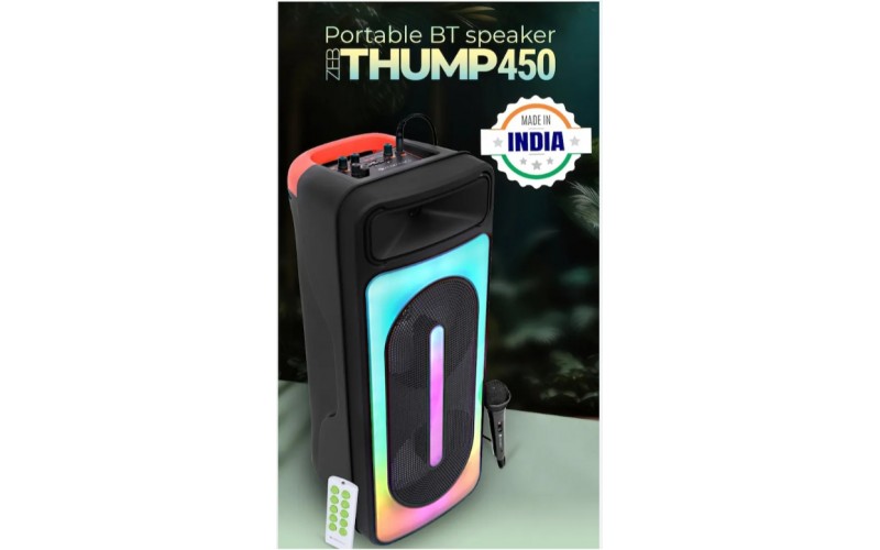 ZEBRONICS COMPUTER MM SPEAKER DJ TROLLY THUMP 450