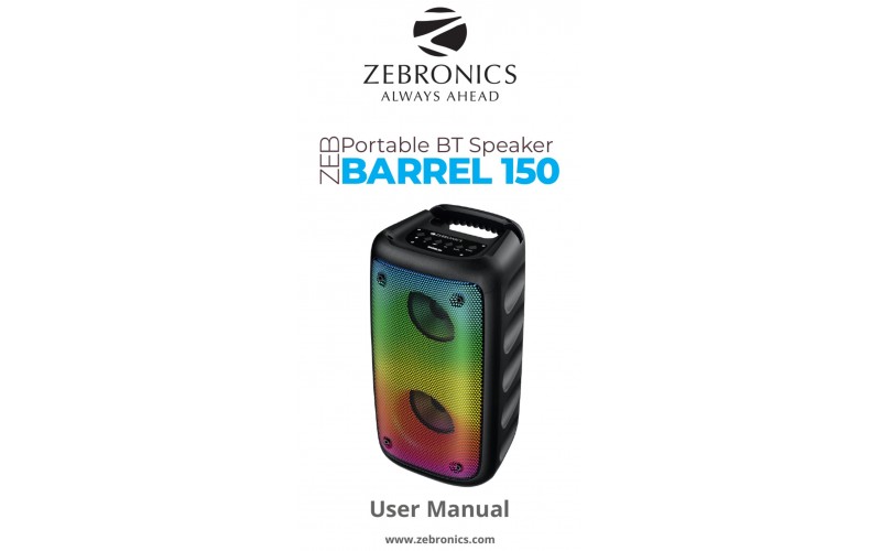 ZEBRONICS PORTABLE BLUETOOTH SPEAKER ZEB BERREL 150