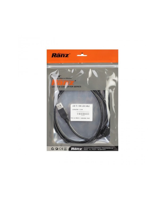 RANZ USB TO MINI USB PREMIUM CABLE 1.5MTR