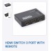 RANZ HDMI SWITCH 3 PORT WITH REMOTE
