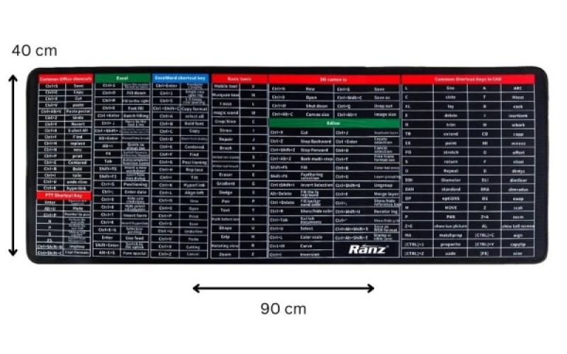 MOUSE PAD 900*400 SHORTCUT KEY
