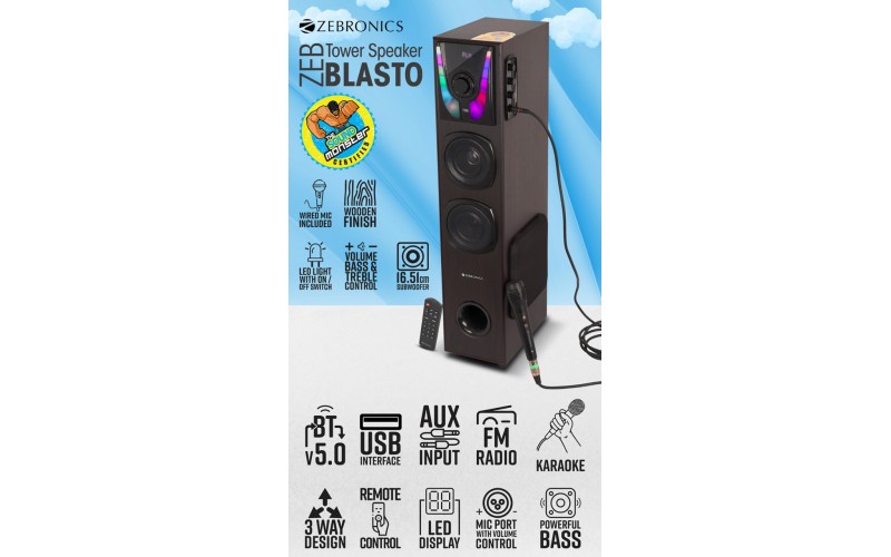 ZEBRONICS COMPUTER MM SPEAKER SINGLE TOWER BLASTO