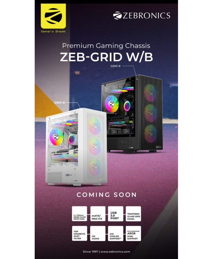 ZEBRONICS GAMING CABINET GRID BLACK