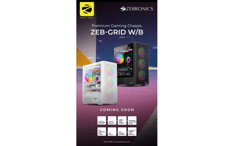 ZEBRONICS GAMING CABINET GRID BLACK