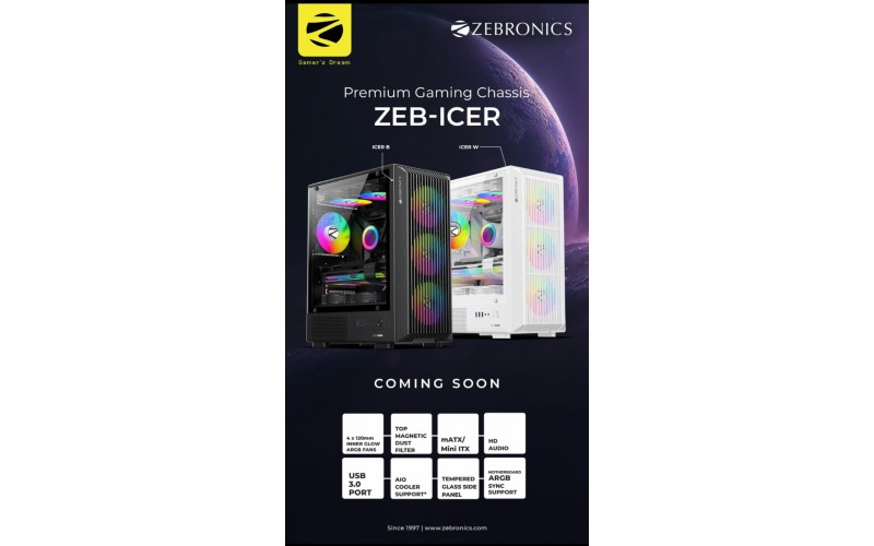 ZEBRONICS GAMING CABINET ICER BLACK