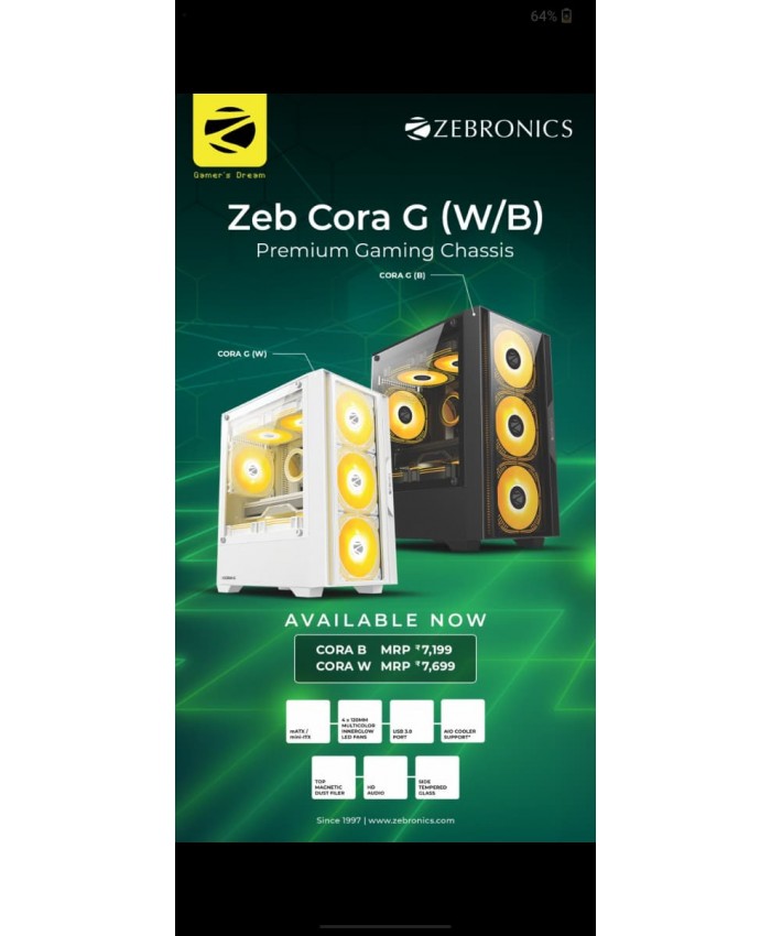 ZEBRONICS GAMING CABINET CORA G BLACK