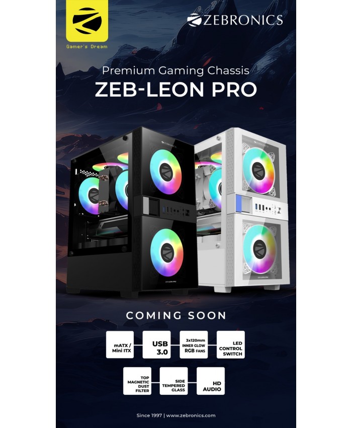 ZEBRONICS GAMING CABINET LEON PRO BLACK