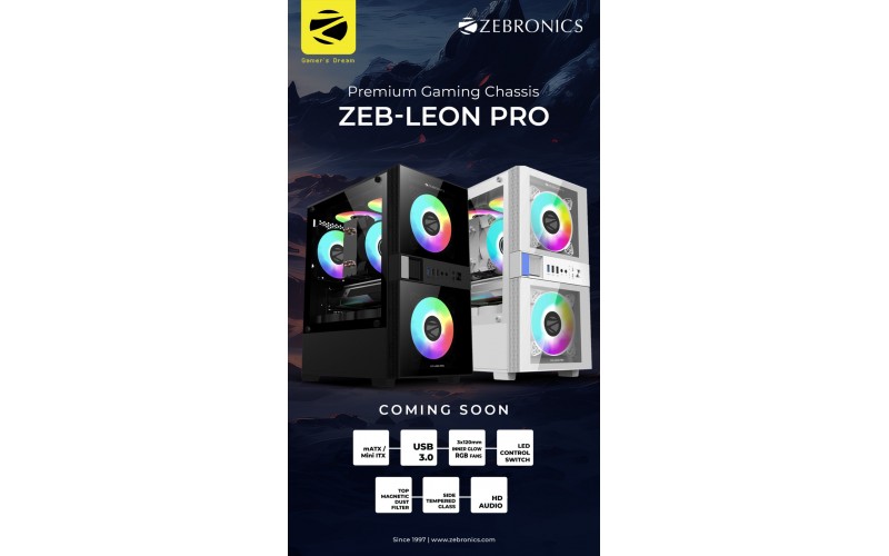 ZEBRONICS GAMING CABINET LEON PRO BLACK