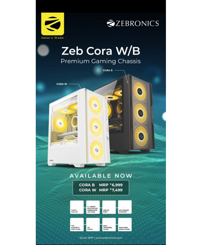 ZEBRONICS GAMING CABINET CORA WHITE