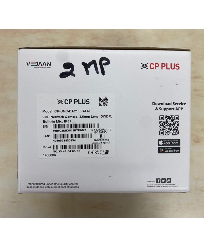CP PLUS 2MP IP DOME CAMERA UNC DA21L3B-LQ