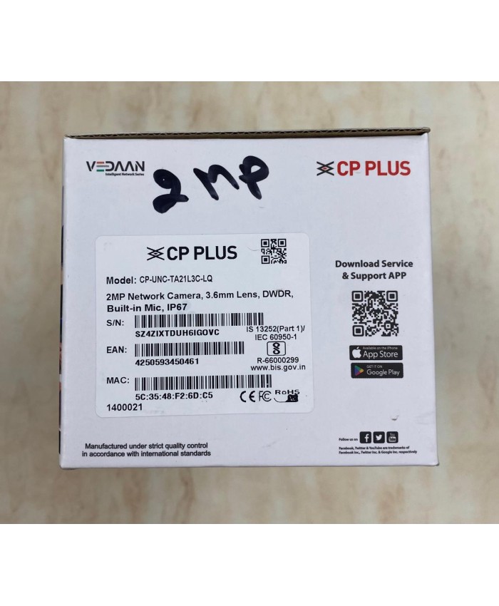 CP PLUS 2MP IP BULLET CAMERA UNC-TA21L3C-LQ