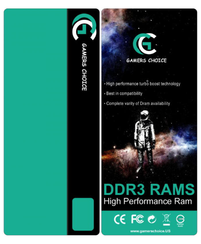 GAMER'S CHOICE RAM DDR 3  4GB (16 CHIP)