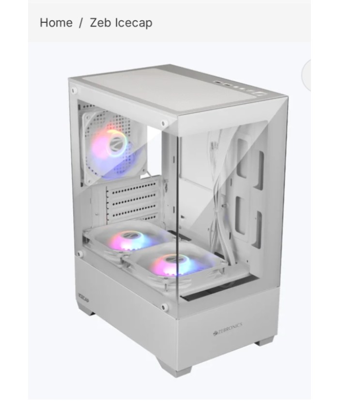 ZEBRONICS GAMING CABINET ICECAP WHITE
