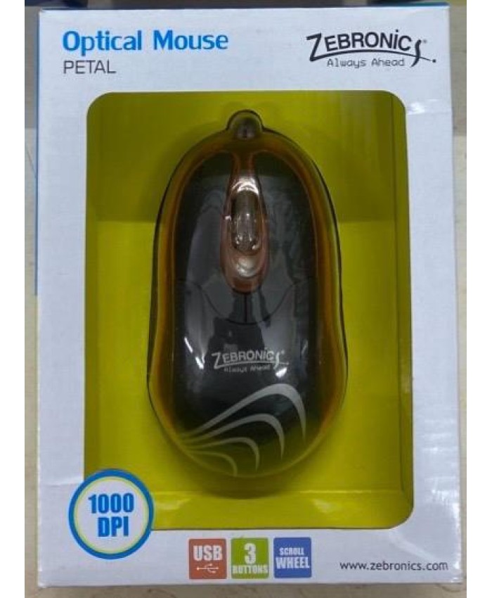 ZEBRONICS MOUSE OPTICAL USB PETAL