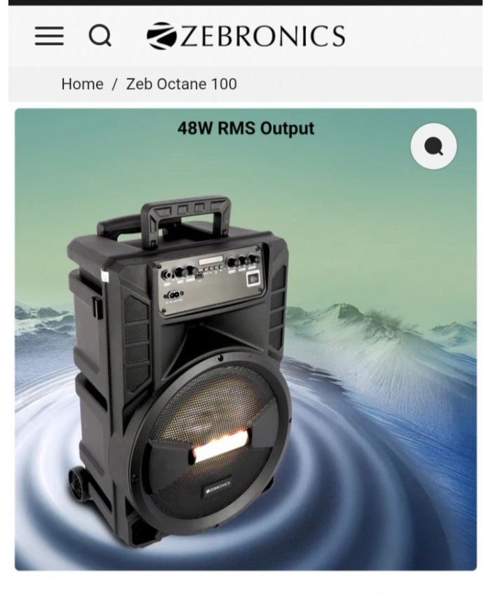 ZEBRONICS COMPUTER MM SPEAKER TROLLY OCTANE 100  48WT