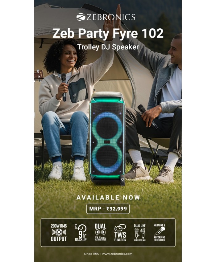 ZEBRONICS SPEAKER TROLLY DJ PARTY FYRE 102