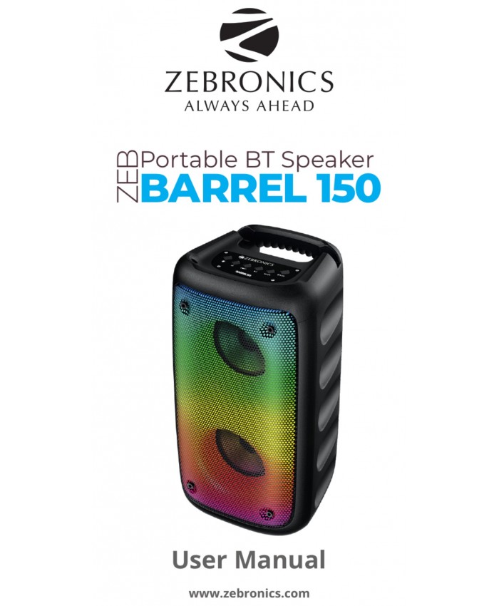 ZEBRONICS PORTABLE BLUETOOTH SPEAKER ZEB BERREL 150