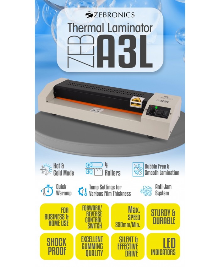 ZEBRONICS THERMAL LAMINATOR A3L